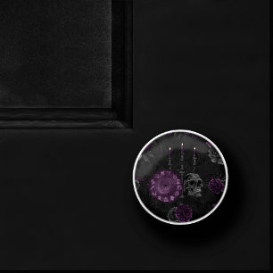 Zodiac Magic   Dunkle Lila Pflaumengotik Rose Keramikknauf