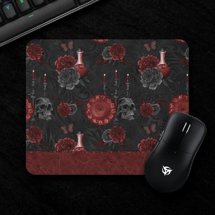 Zodiac Magic   Henna Red Gothic Skull Rose Tränke Mousepad