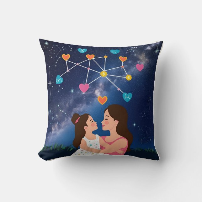 Zodiac Mama Pillow: Verbundene Konstellationen Kissen (Vorderseite)