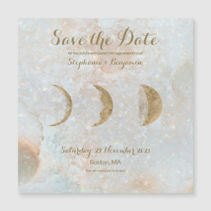 Zodiac Moon Blue Celestial Save the Date Magnet