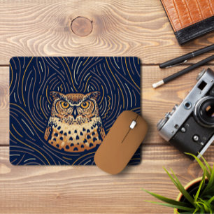 Zodiac Owl Portrait   Handgezeichnet Owl Mousepad
