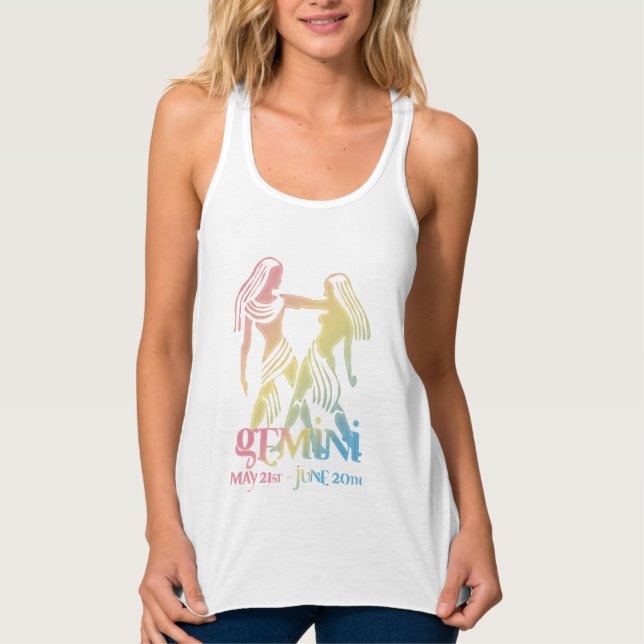 Zodiac Pastels: Zwillinge Astrologie Tank Top (Vorderseite)
