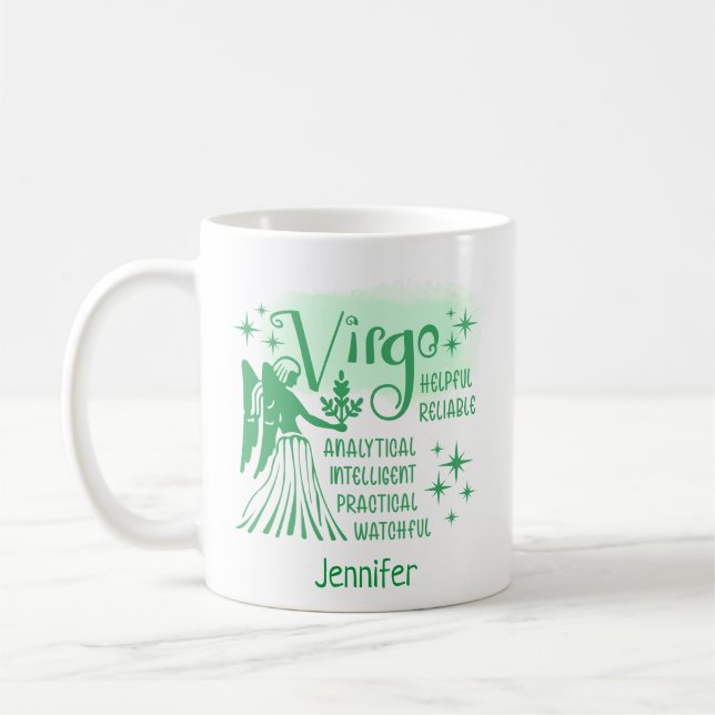 Zodiac Personalisiert Virgo Tracks Horoskop Kaffee Kaffeetasse (Links)