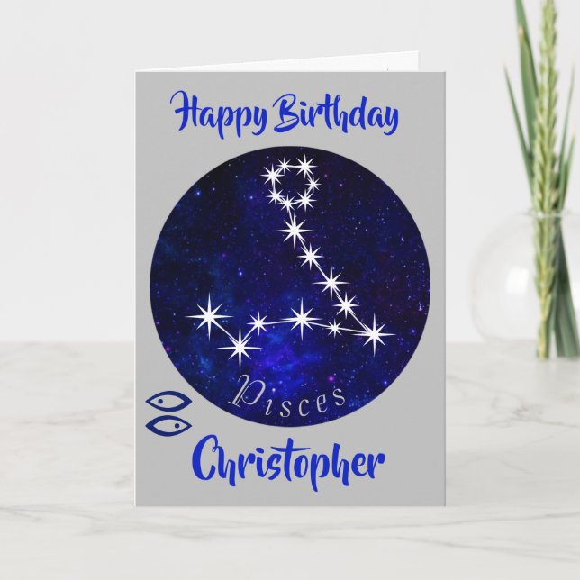 Zodiac Pisces Horoscope Card Karte (Vorderseite)