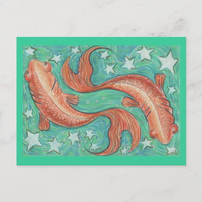 Zodiac Pisces Postcard Postkarte (Vorderseite)