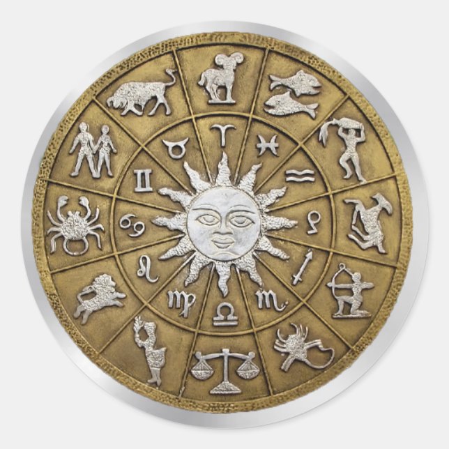 Zodiac-Radaufkleber Runder Aufkleber (Vorderseite)