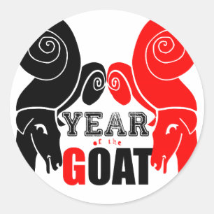 Zodiac Round Sticker für doppelte ungerade Ziege C