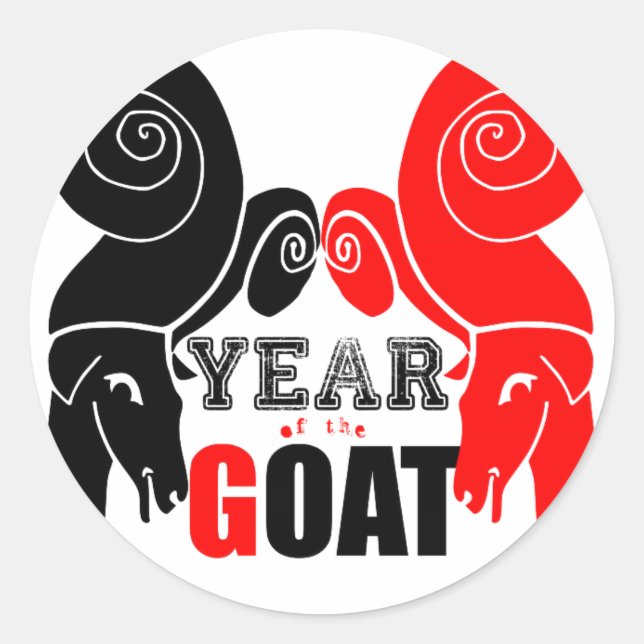 Zodiac Round Sticker für doppelte ungerade Ziege C (Vorderseite)