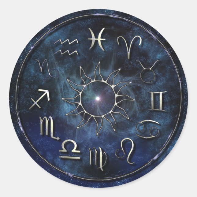 Zodiac Runder Aufkleber (Vorderseite)
