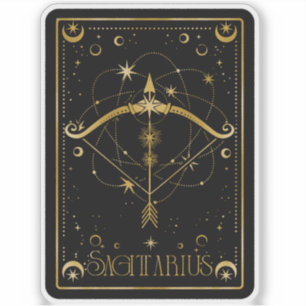 Zodiac Sagittarius Astrologie Schwarz-Weiß Sticker