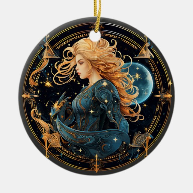 Zodiac Sagittarius Personalisierte Astrologie Orna Keramik Ornament (Vorne)