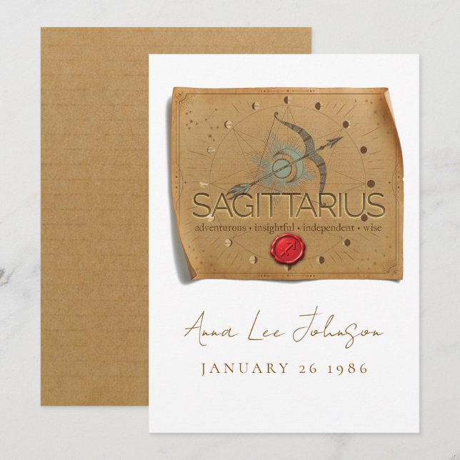 ZODIAC - Sagittarius - Personalized Birthday Card Einladung (Vorne/Hinten)