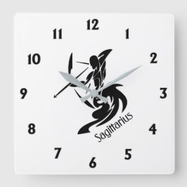 Zodiac Sagittarius Quadratische Wanduhr