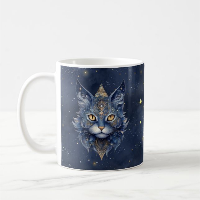 Zodiac-Schildkankkrebs & Celestial Cat-Tasse Kaffeetasse (Links)