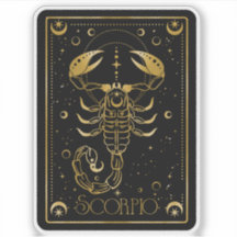 Zodiac Scorpio Astrologischer Schwarz & Gold Stick