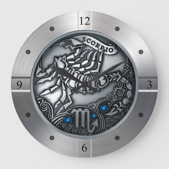 Zodiac ~ Scorpio ~ Celestial ~ Western Astrologie  Große Wanduhr (Vorderseite)