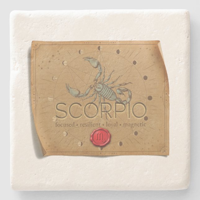 Zodiac - Scorpio - Coaster Steinuntersetzer (Vorderseite)