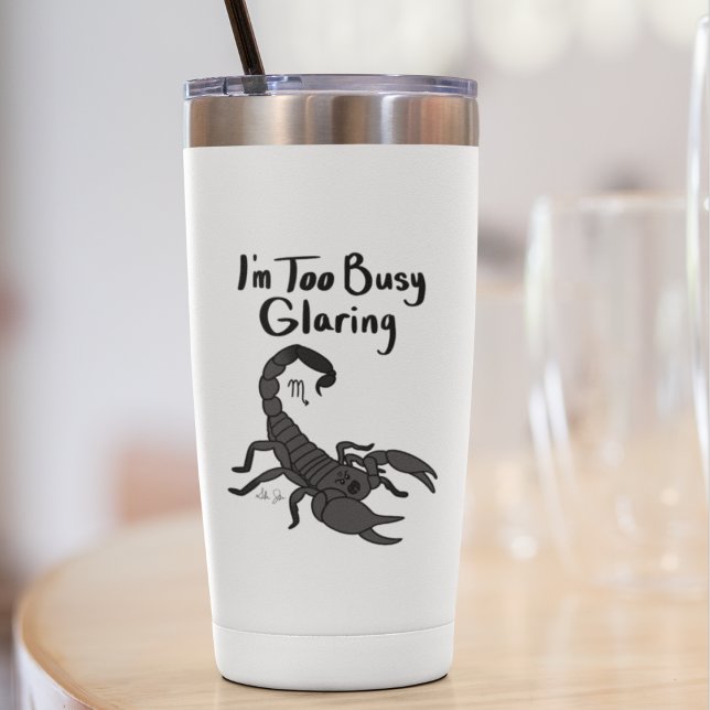 Zodiac Scorpio "Ich bin zu beschäftigt Glarner." Aufkleber (Von Creator hochgeladen)