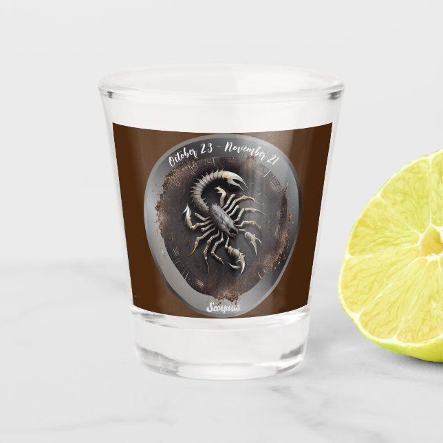 Zodiac Scorpius Scorpio personalisieren Schnapsglas (Vorderseite)