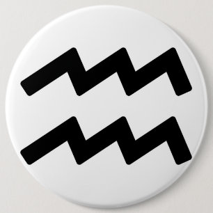 Zodiac sign Aquarius Button