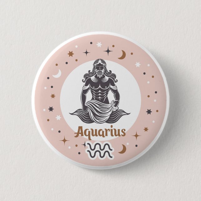 Zodiac Sign Aquarius Button (Vorderseite)