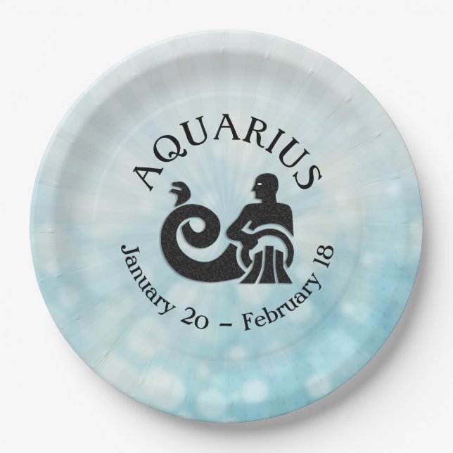 Zodiac Sign Aquarius Horoskop Astrologie Party Pappteller (Vorderseite)