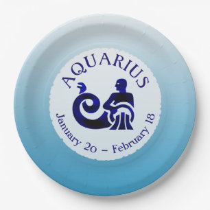 Zodiac Sign Aquarius Horoskop Astrologie Party Pappteller