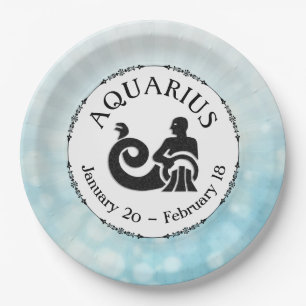Zodiac Sign Aquarius Horoskop Astrologie Party Pappteller