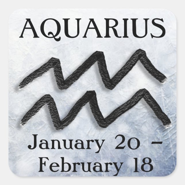 Zodiac Sign Aquarius Horoskop Astrologie Quadratischer Aufkleber (Vorderseite)