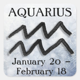 Zodiac Sign Aquarius Horoskop Astrologie Quadratischer Aufkleber