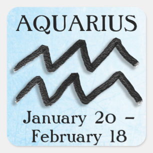 Zodiac Sign Aquarius Horoskop Astrologie Quadratischer Aufkleber