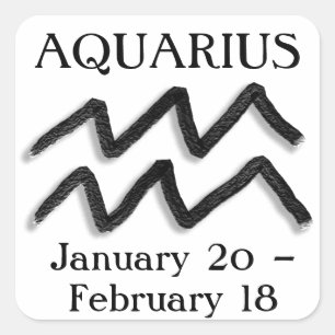 Zodiac Sign Aquarius Horoskop Astrologie Quadratischer Aufkleber
