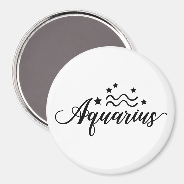 Zodiac Sign Aquarius Magnet (Vorderseite/Rückseite)