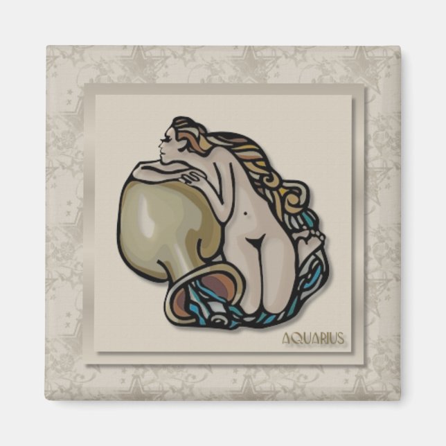 Zodiac Sign Aquarius Magnet (Vorne)