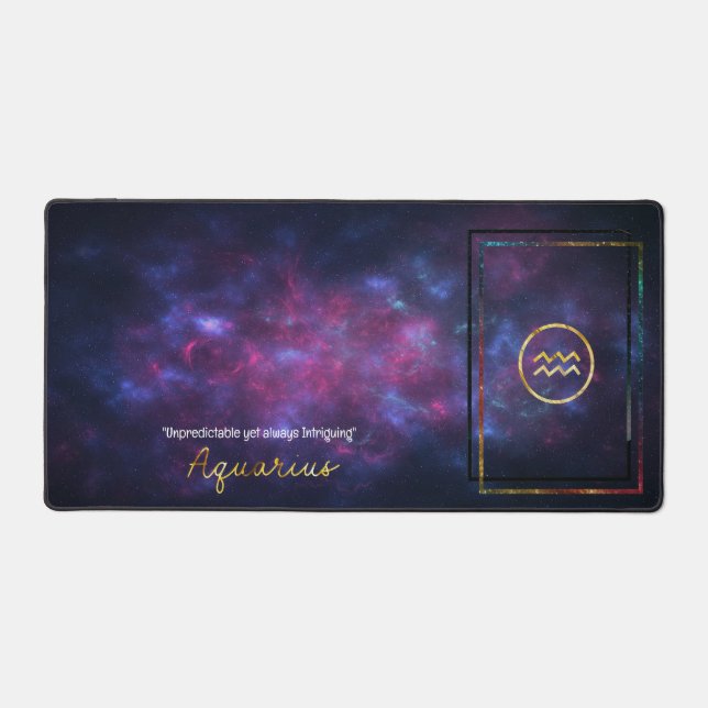 Zodiac Sign Aquarius Nebula Galaxy Mouse Pad Schreibtischunterlage (Vorderseite)