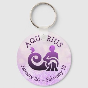 Zodiac Sign Aquarius Purple Horoscope Astrology Schlüsselanhänger