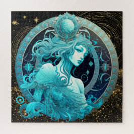 Zodiac Sign Aquarius Puzzle, 20"x20" 676 Stk. Puzzle