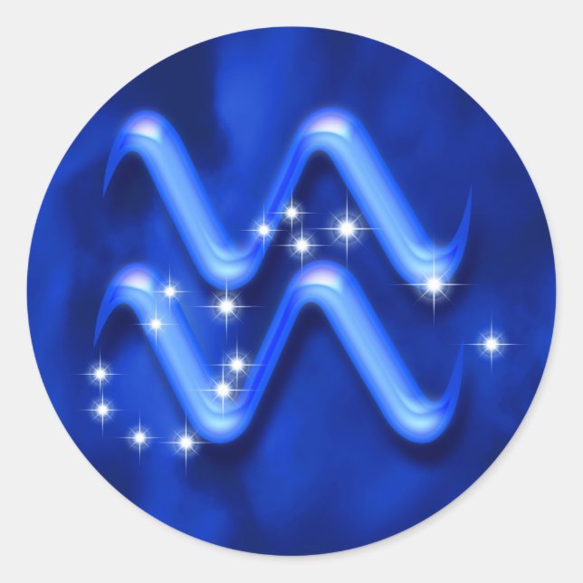 Zodiac sign Aquarius Runder Aufkleber (Vorderseite)