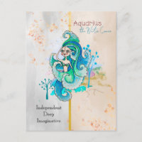 Zodiac Sign Aquarius Water Carrier Whimsical Girl