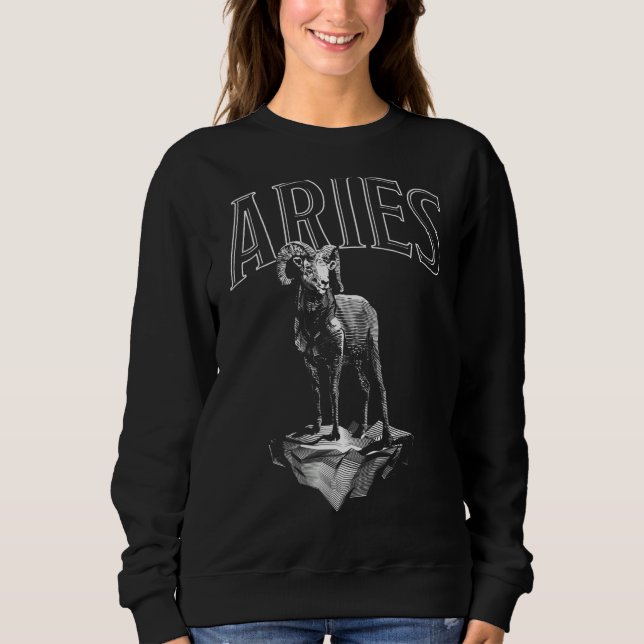 Zodiac Sign Aries Astrologie Horoskop Sweatshirt (Vorderseite)