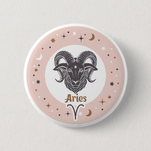 Zodiac Sign Aries Button