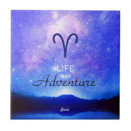 Zodiac Sign Aries Dreamy Star Sky Quote Fliese