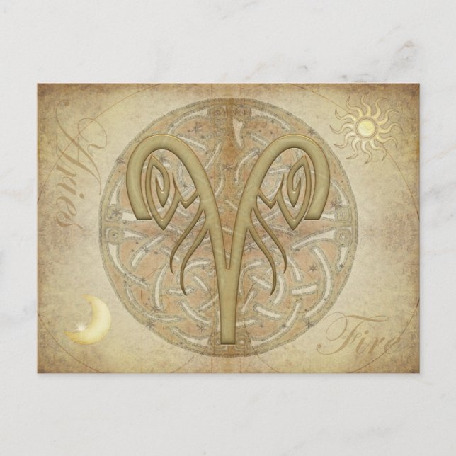 Zodiac Sign Aries Postkarte (Vorderseite)
