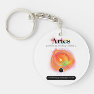 Zodiac Sign ARIES Zitat   Elementfeuer Schlüsselanhänger