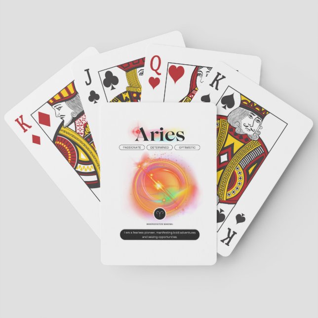 Zodiac Sign ARIES Zitat | Elementfeuer Spielkarten (Rückseite)