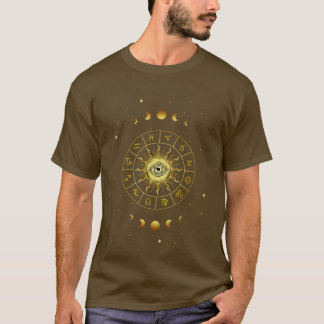 Zodiac Sign Astrologie Kosmische Heilige Geometrie T-Shirt