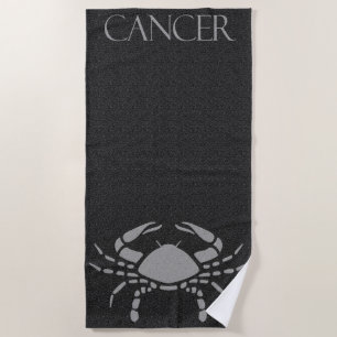 Zodiac Sign Black and Gray Crab Star Signature Can Strandtuch
