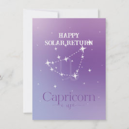 Zodiac Sign Capricorn Lavender Flat Card