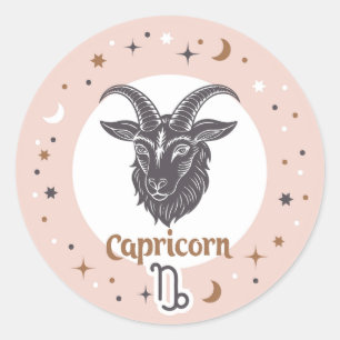 Zodiac Sign Capricorn Runder Aufkleber