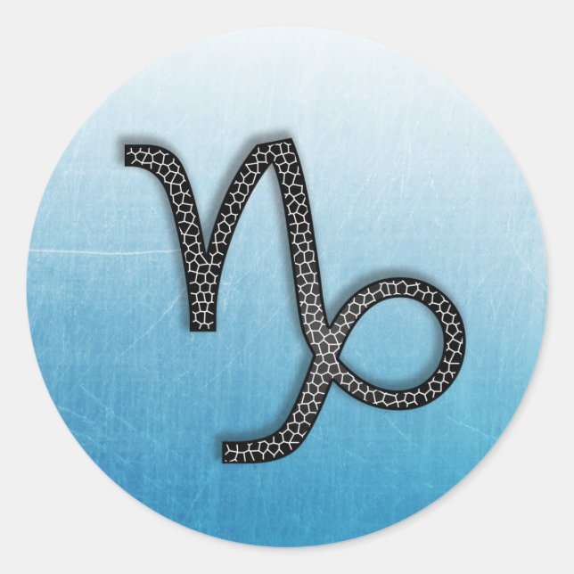 Zodiac Sign Capricorn Symbol und Horoskop Runder Aufkleber (Vorderseite)